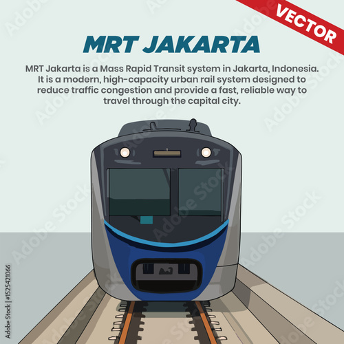 Indonesian Train MRT Jakarta Front View