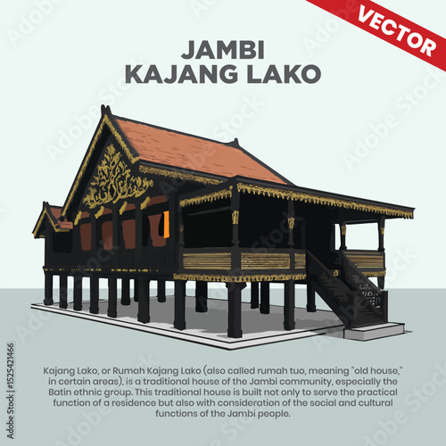 Indonesian Traditional House Kajang Lako from Jambi Province