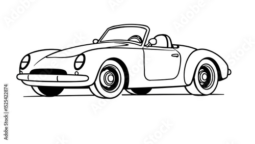 Cute Car Line Art