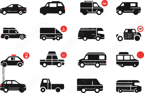 Vector illustration of deferent type car set