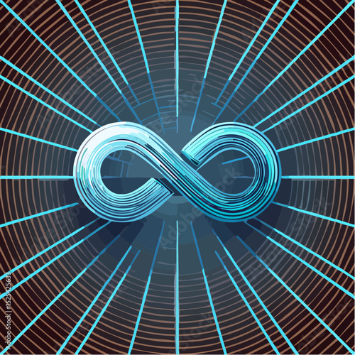 Digital Infinity Loop Symbol on Futuristic Grid – Technology and DevOps Concept Illustration
