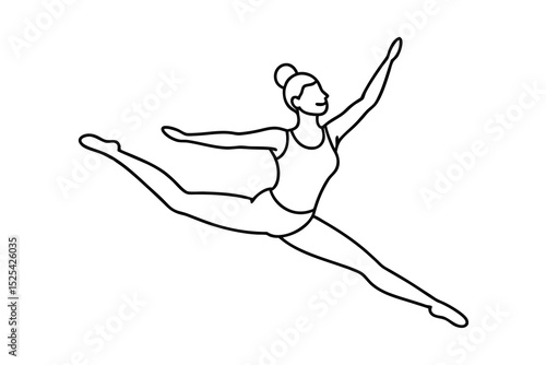 Continuous line drawing of gymnast