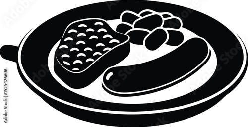  full English breakfast with sausages and beans