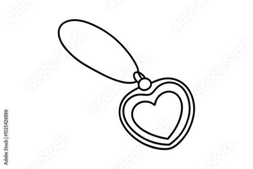 Continuous line drawing of silver locket