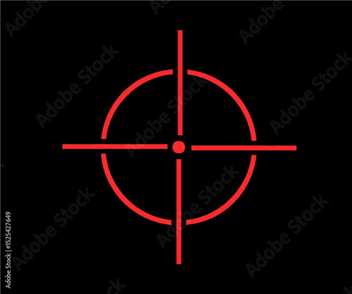 Target crosshairs icon vector for focus, accuracy, aim, precision.