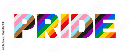 LGBT pride banner with rainbow text. Pride Month event