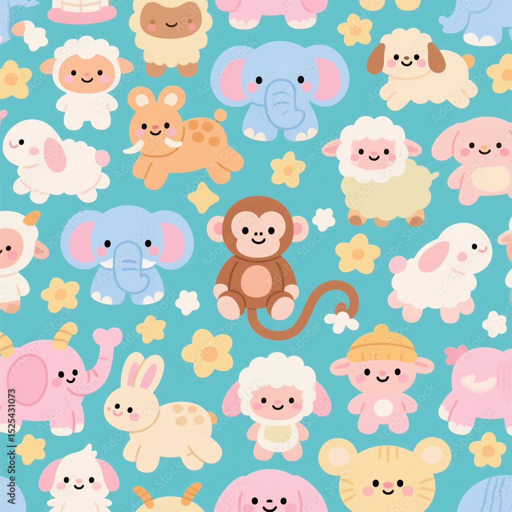 seamless pattern with funny animals seamless pattern with funny animals