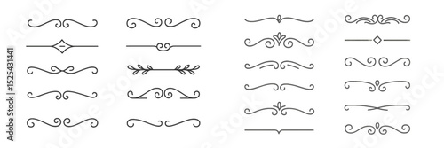 Decorative line designs for graphic projects and artistic creations in black and white