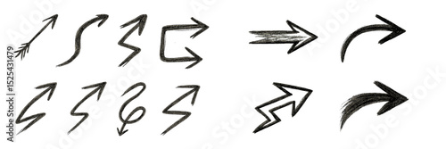 Various hand-drawn arrow designs in different styles and directions for creative use in artwork or presentations
