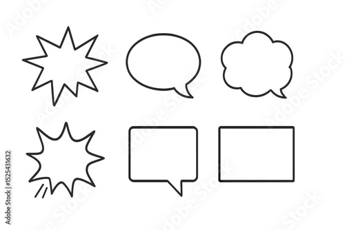 Graphic elements representing comic book speech and action techniques used for storytelling in visual media