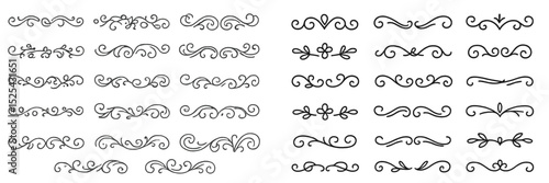 Decorative flourishes in various styles for creative projects and design enhancements