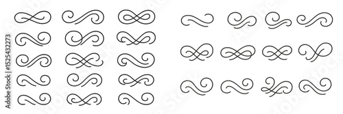 Elegant decorative swirls and flourishes for creative design projects