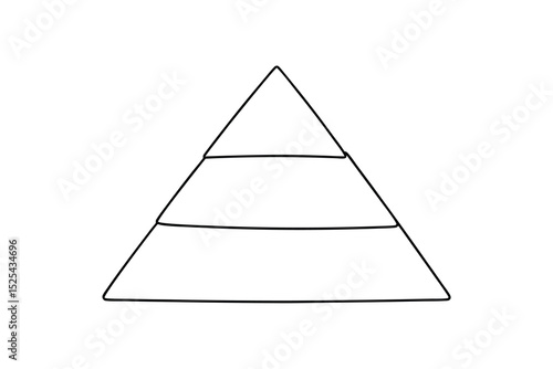 Three tiered pyramid line drawing simple graphic design