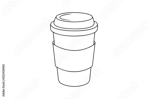 Simple line drawing of a disposable coffee cup