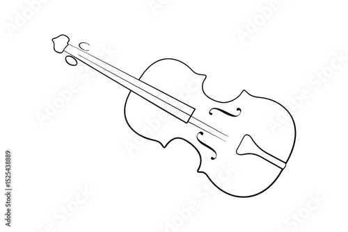 Simple line drawing of a violin musical instrument