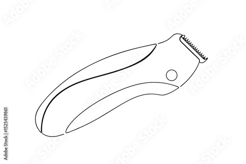 Single line drawing of hair clipper barber tool