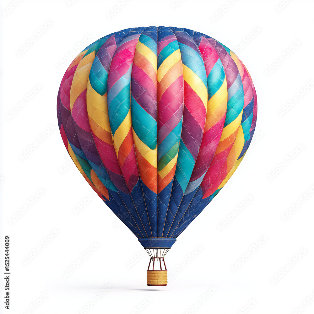 Fototapeta premium Colorful Hot Air Balloon , isolated on white background png