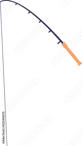 Fishing rod with taut line