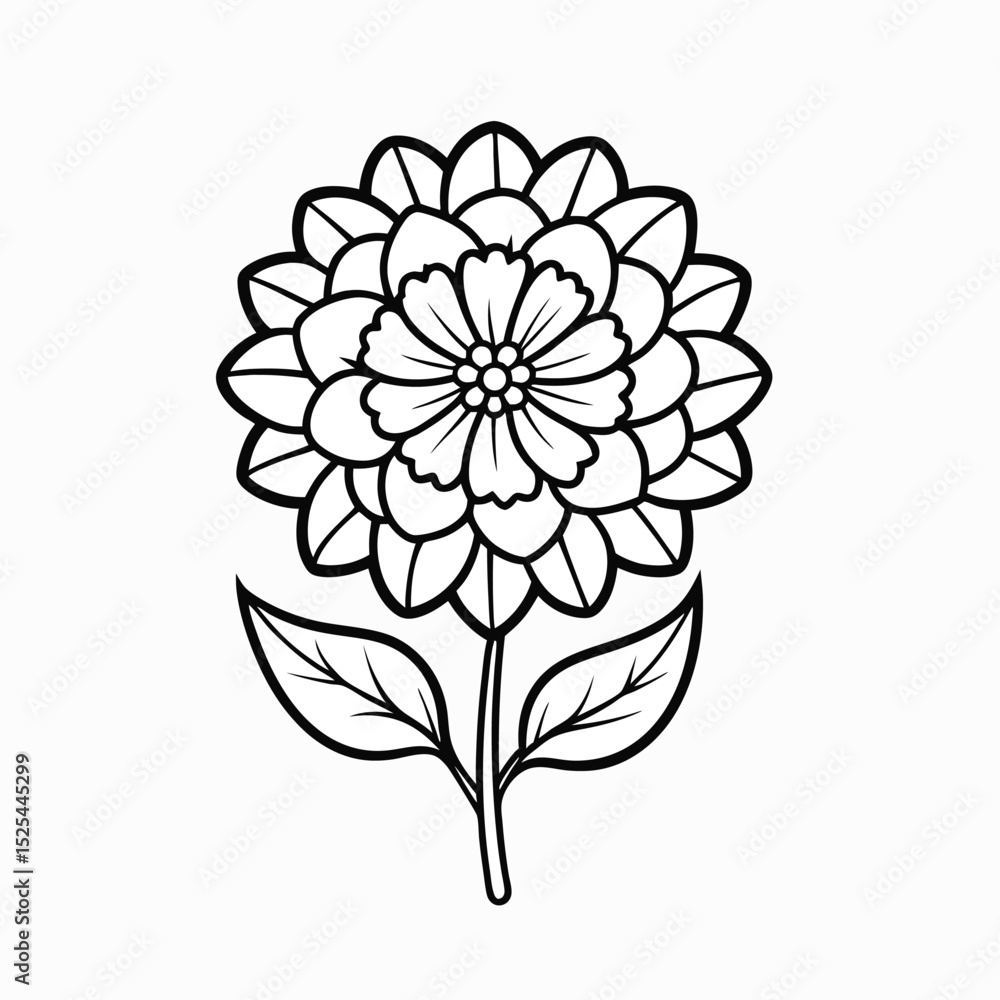 Obraz premium marigold-flower-out-line-victor-icon-on-white-back (1).eps