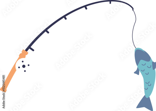 Rod fishery tool vector illustration
