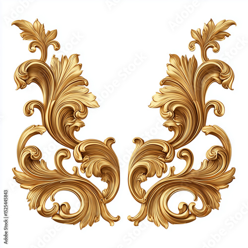 Exquisite Gold Architectural Ornament , isolated on white background png