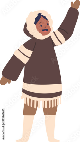 Little Eskimo boy child smiling