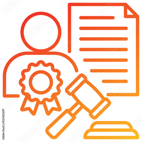 Authoritative Line Gradient Icon