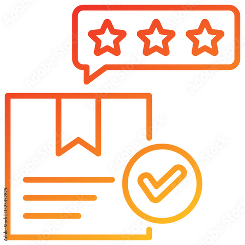 Product Review Line Gradient Icon