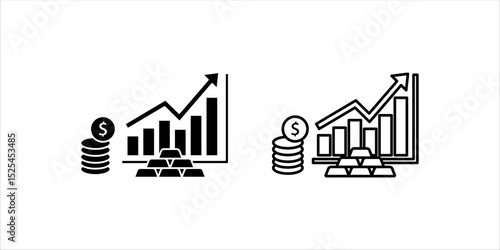 Art & Inflation line icon. set  Money tax rate sign. Financial interest symbol. Quality design element. Linear style inflation icon. Editable stroke. Vector

