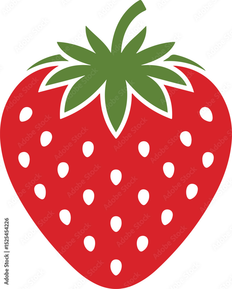 Obraz premium Fresh Red Strawberry Icon A Vibrant Vector Illustration