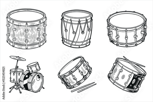 Hand-Drawn Snare Drum Art