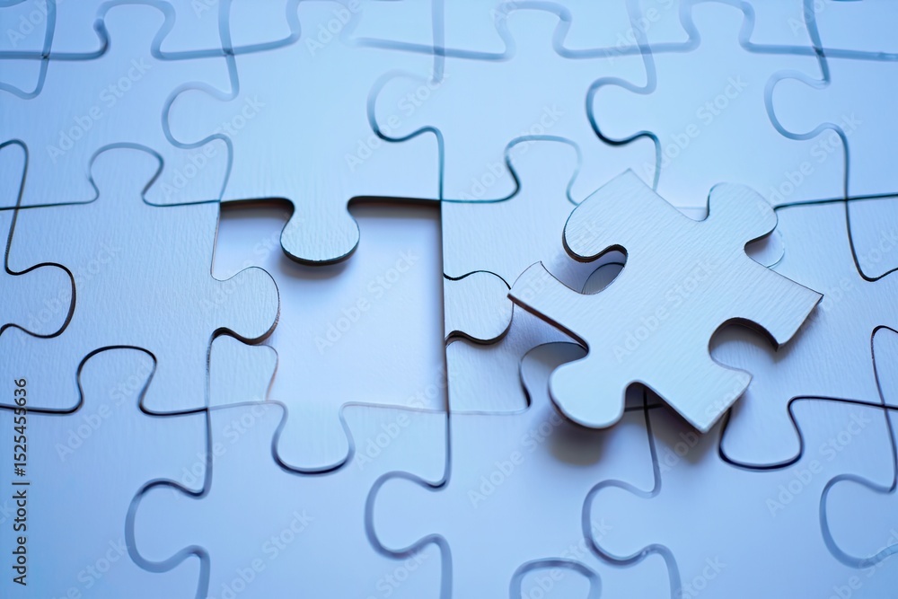 Macro Puzzle Background with Missing Piece Solving Completion Challenge Concept Macro Puzzle Background with Missing Piece Solving Completion Challenge Concept
