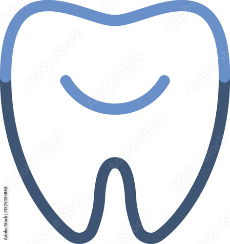 A clean and modern tooth icon with a soft curve and minimal lines—perfect for dental clinics, hygiene brands, or oral care apps seeking a sleek, approachable identity. Outlines are fully editable.