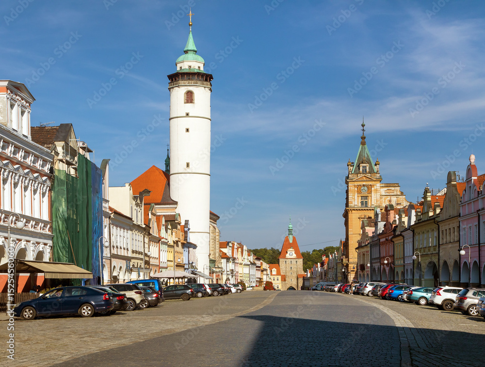 Fototapeta premium Domazlice town square, town in Bohemia, Czech Republic