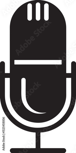 High-Quality Microphone Icon Professional Audio Recording Symbol