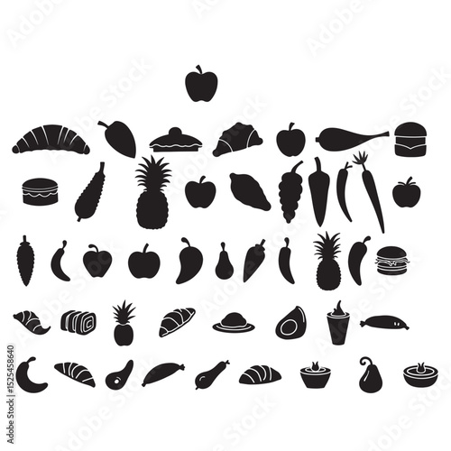 set of different kinds of food.