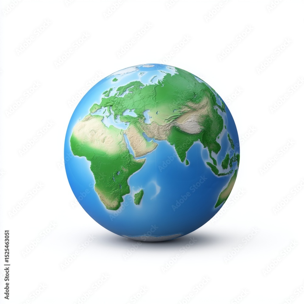 Naklejka premium Blue globe with spherical volume for design projects and educational use