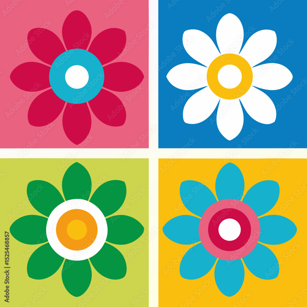 set of vector flowers set of vector flowers