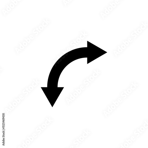 Curved double-ended semicircular arrow. Double ended and dual arrow with both ends. Vector illustration on a white background.