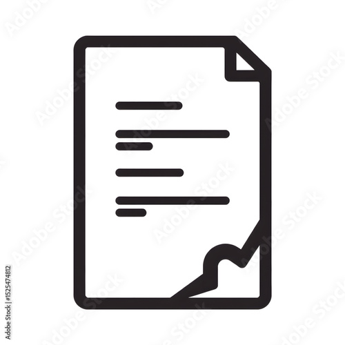 Document icon with text and corner turned down  
