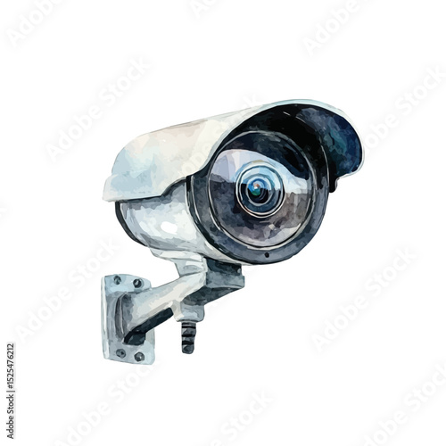 Webcam, watercolor painting vector, high quality, isolated on a white background.