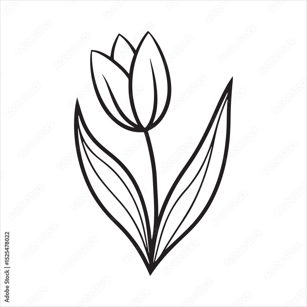 Obraz premium tulip flower minimalist silhouette vector
