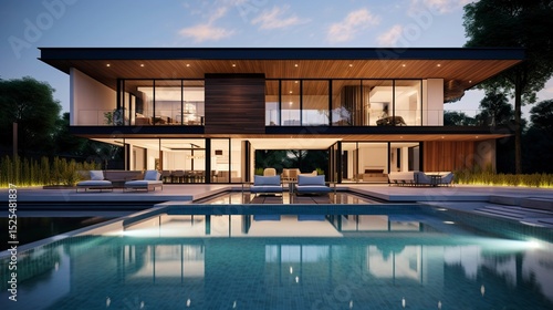 A photo of a modern house with a minimalist interior