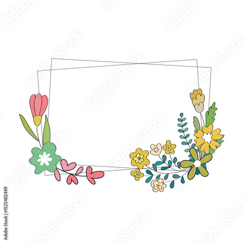 Floral Watercolor Frame Watercolor Floral Wreath Frame Pastel Flower Wreath Circle Design A hand-painted watercolor floral wreath with pastel flowers Cute Floral Corner Frame Vector Colorful Hand-Draw