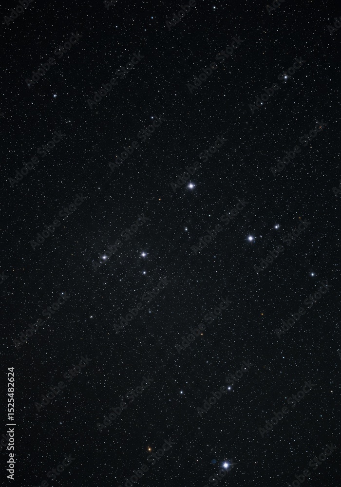 Obraz premium Dark Night Sky with Bright Stars and Constellations