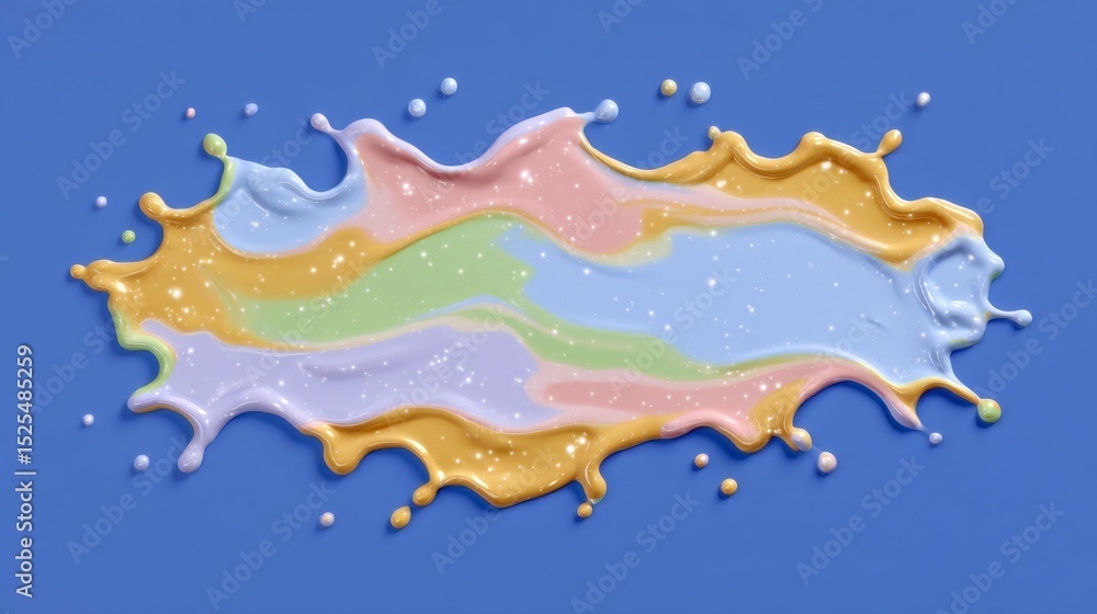 Obraz premium Pastel Glitter Liquid Splash Abstract Background Texture