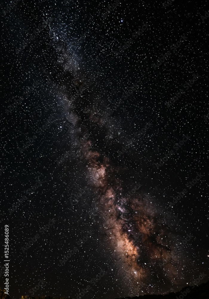 Fototapeta premium Vertical Nightscape Image of the Milky Way Galaxy