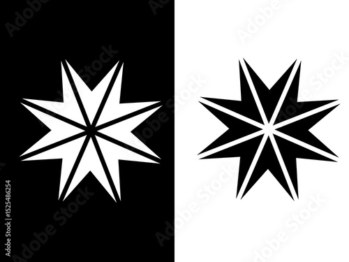 black and white star bullet symbol collection
