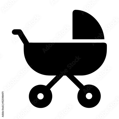 Baby Carriage Parked Under a Shaded Tree in a Tranquil Park During a Sunny Afternoon