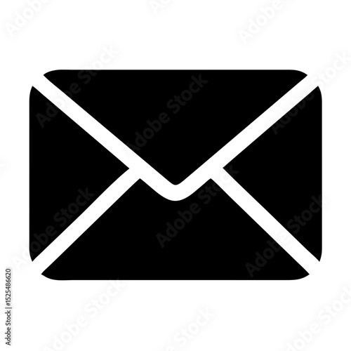 Solid Email Envelope Graphic Icon Suitable for Digital and Print Media
